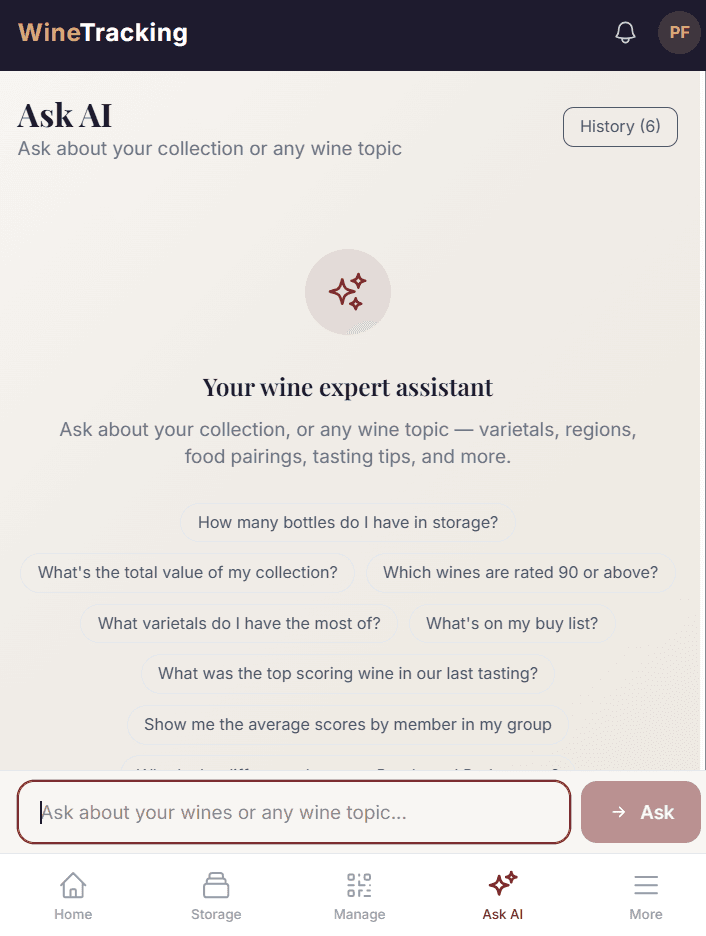 Ask AI answering a question about your collection